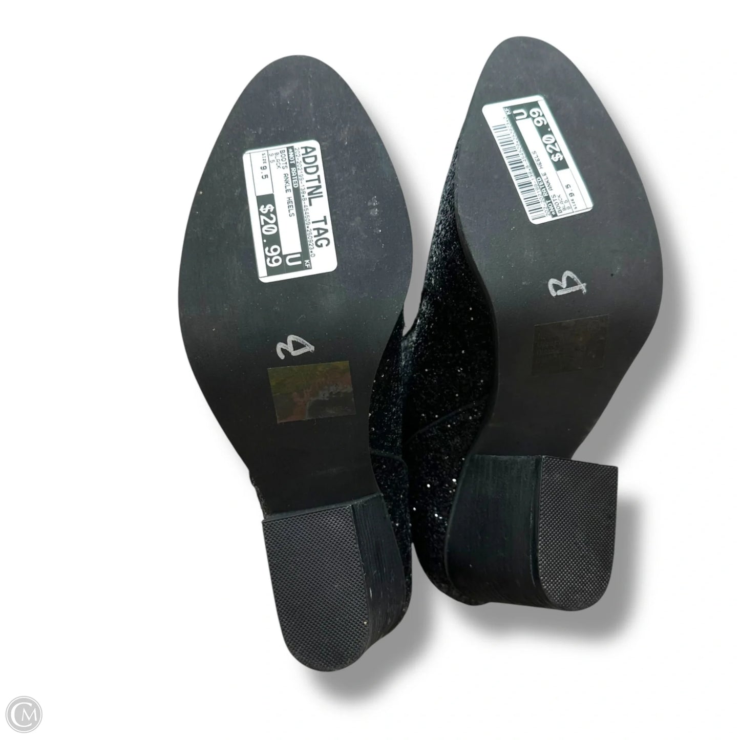 Boots Ankle Heels By Not Rated In Black, Size: 9.5