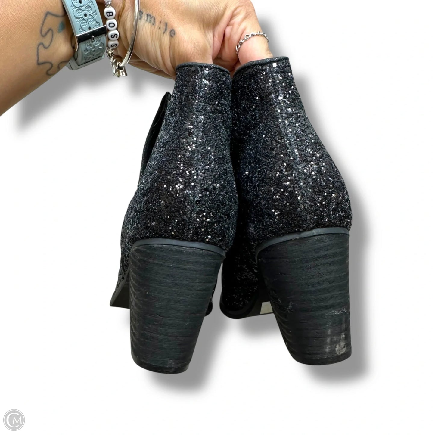 Boots Ankle Heels By Not Rated In Black, Size: 9.5