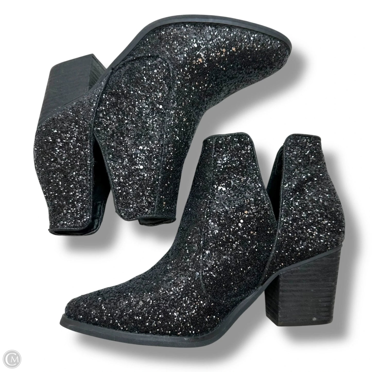 Boots Ankle Heels By Not Rated In Black, Size: 9.5