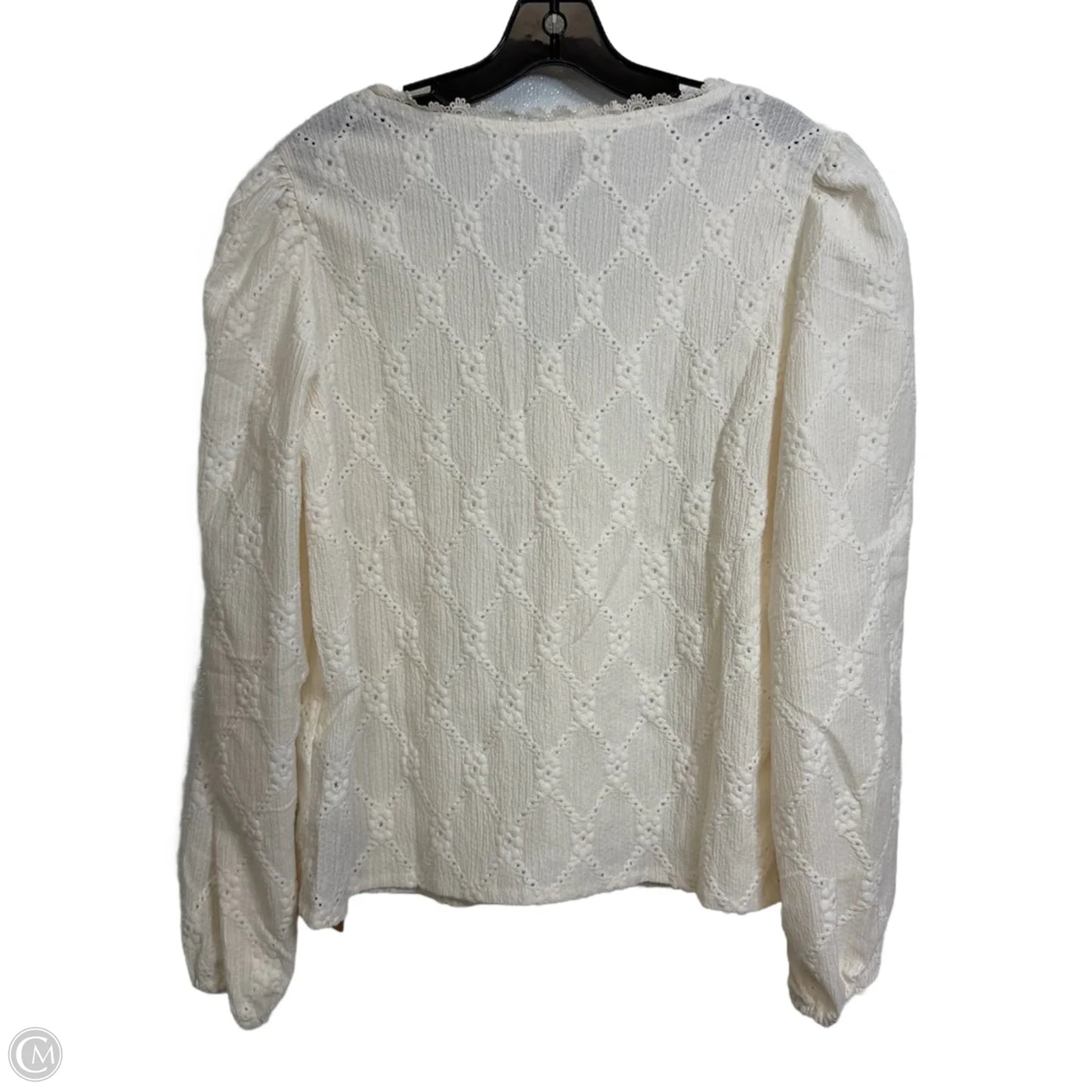 Top Long Sleeve By Shein In Cream, Size: M