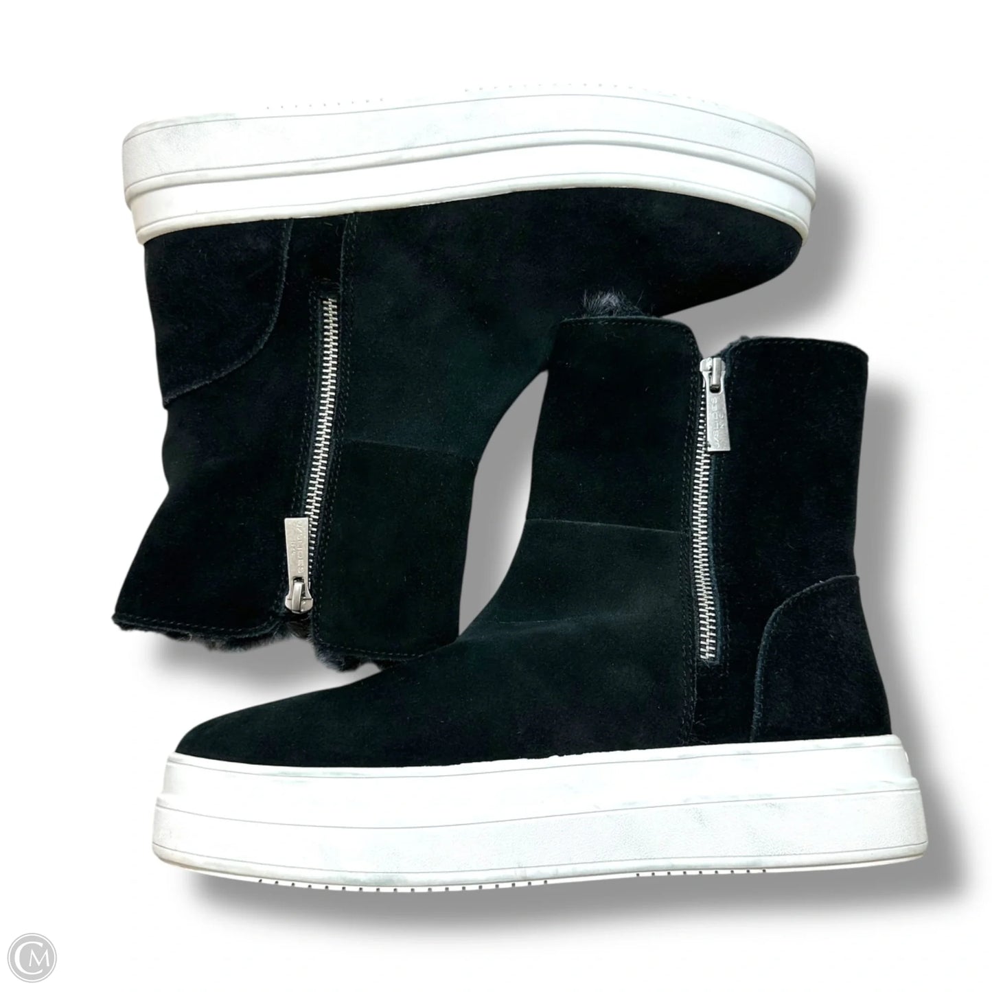 Boots Ankle Flats By Clothes Mentor In Black, Size: 8