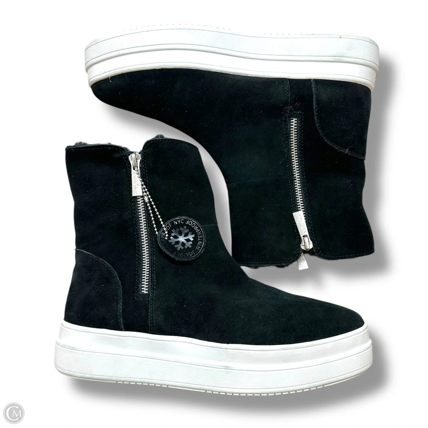 Boots Ankle Flats By Clothes Mentor In Black, Size: 8