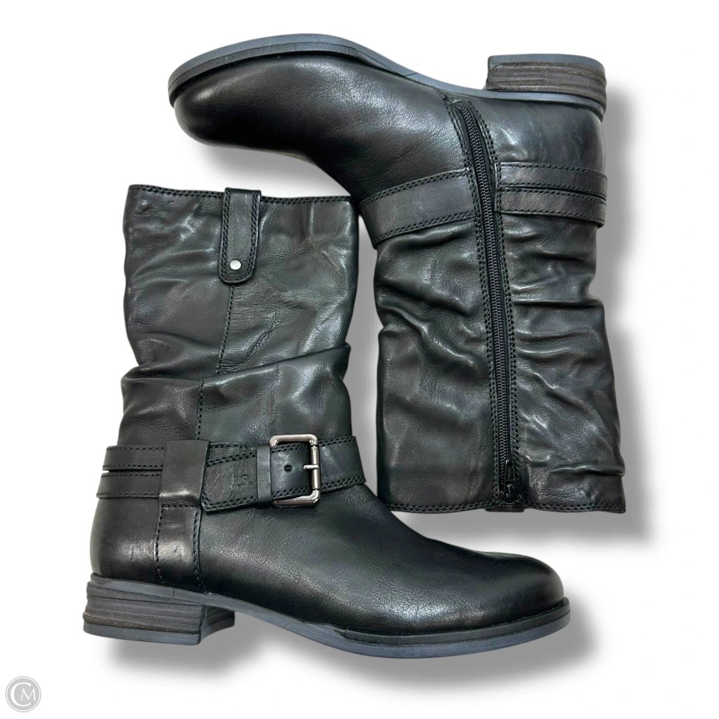 Boots Mid-calf Flats By Josef Seibel In Black, Size: 8