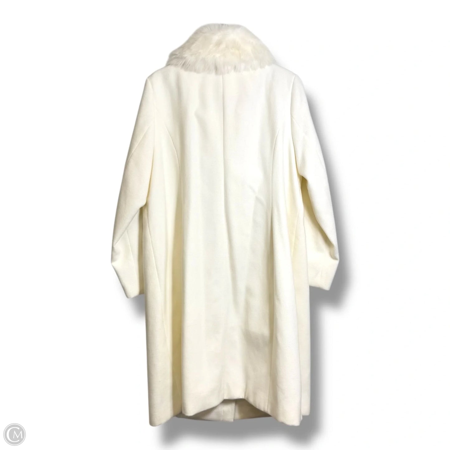 Coat Faux Fur & Sherpa By Eloquii In White, Size: 20