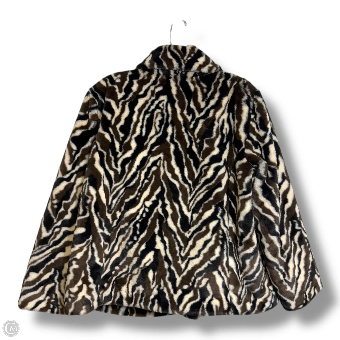 Coat Faux Fur & Sherpa By Dennis Basso Qvc In Animal Print, Size: 1x