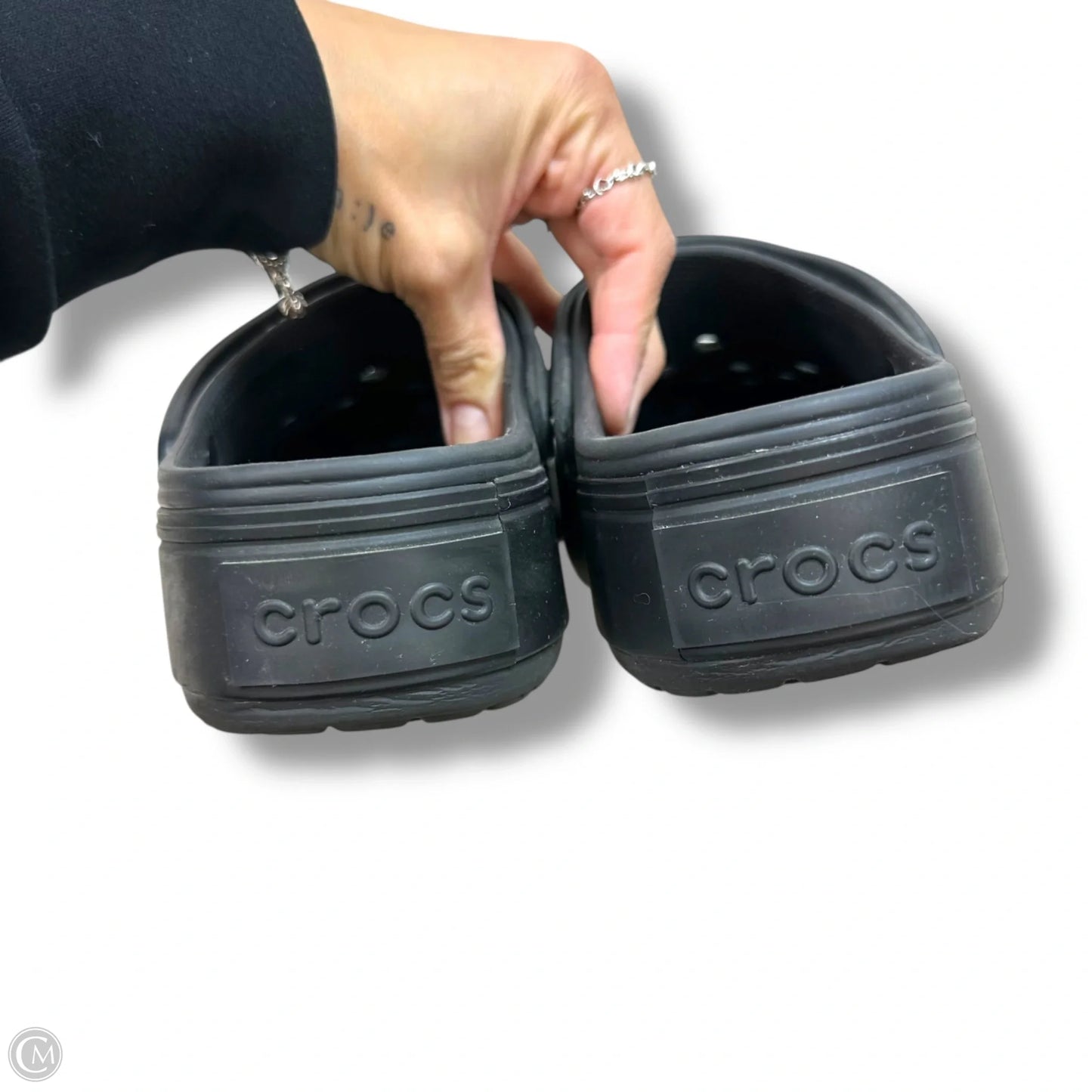 Shoes Heels Platform By Crocs In Black, Size: 9