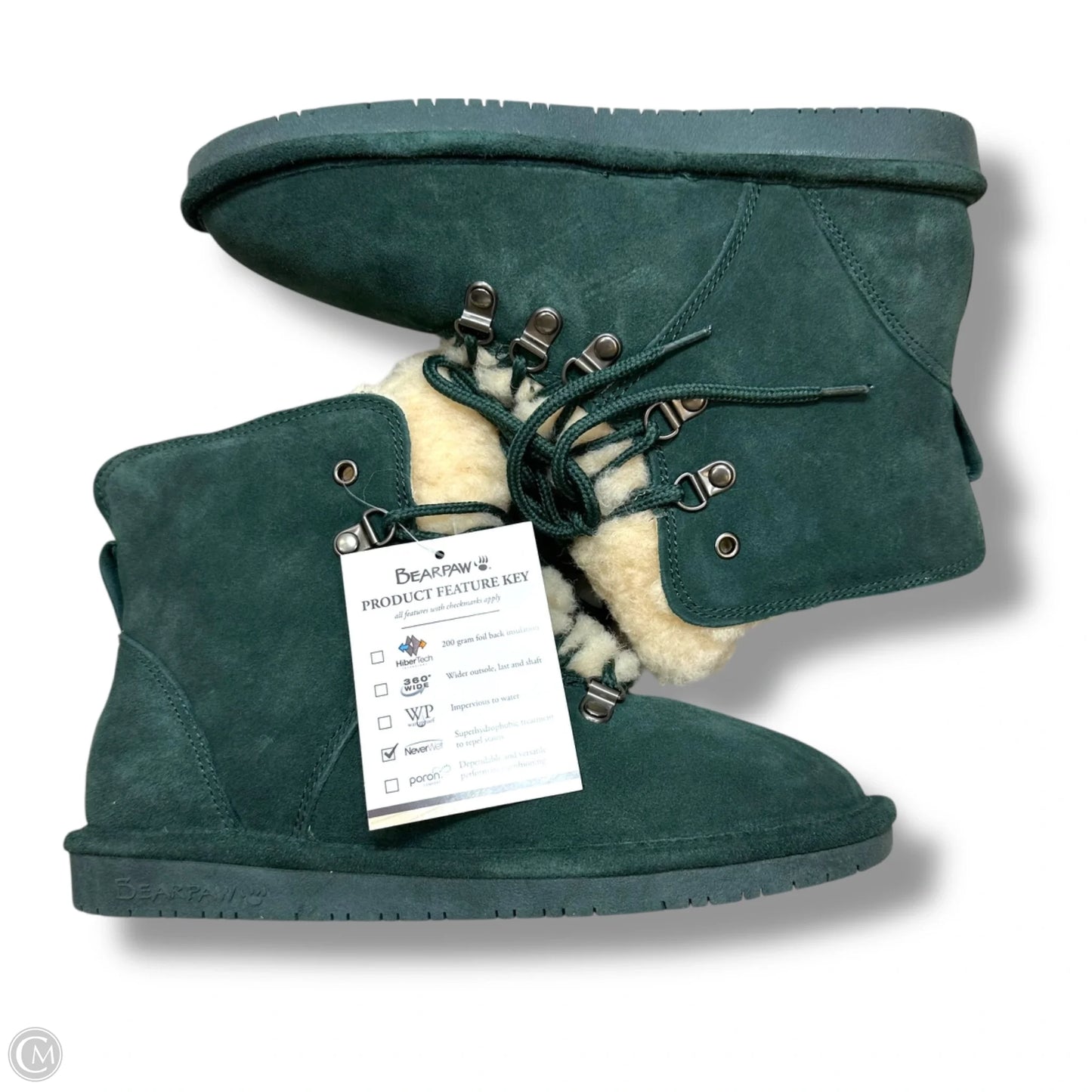 Boots Ankle Flats By Bearpaw In Green, Size: 9