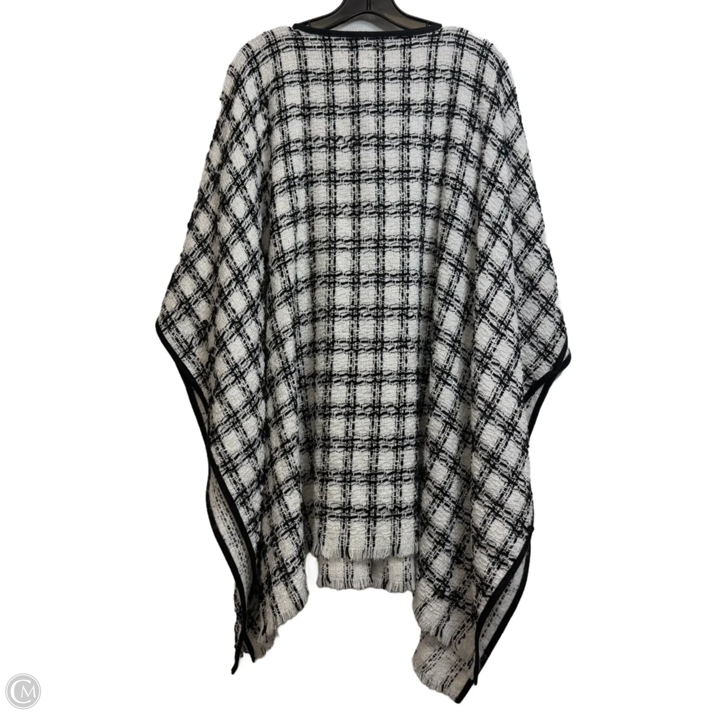 Poncho Designer By Karl Lagerfeld In Plaid Pattern, Size: Osfm