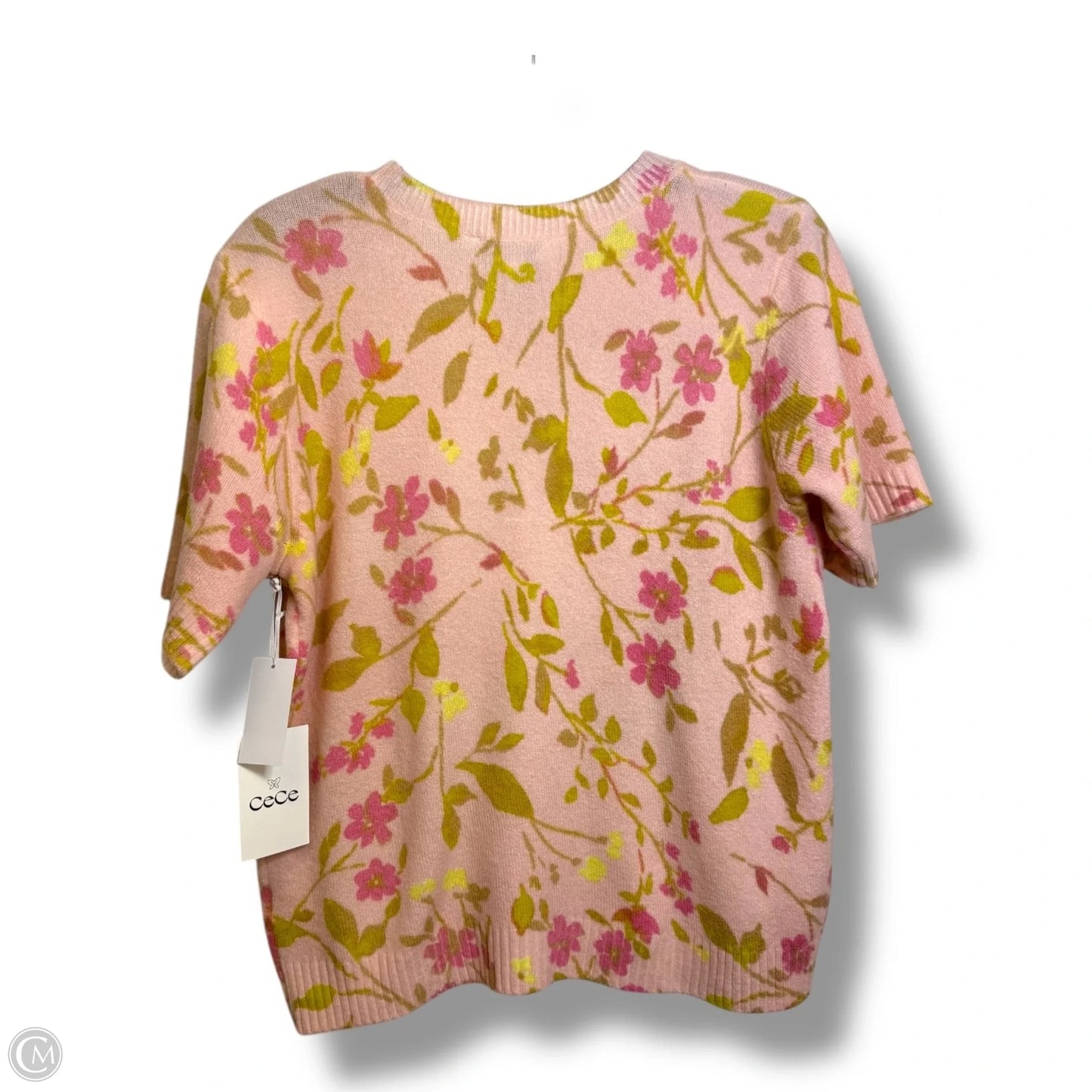 Top Short Sleeve By Cece In Floral Print, Size: L