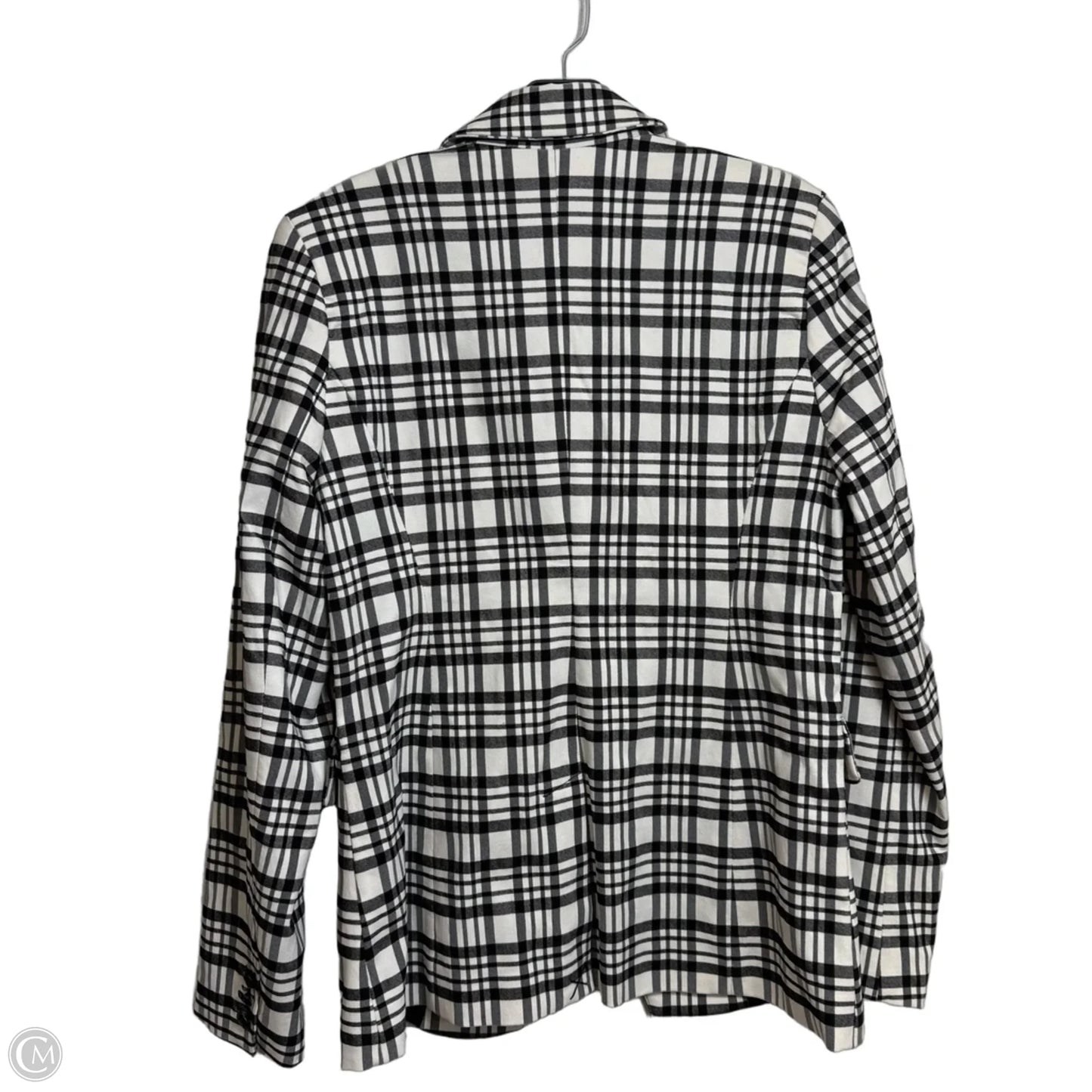 Blazer By Maison Damelie In Plaid Pattern, Size: L