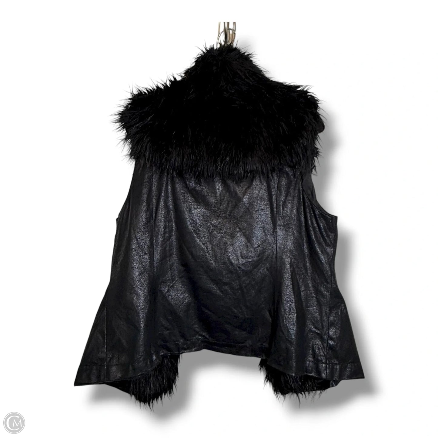 Vest Faux Fur & Sherpa By Clothes Mentor In Black, Size: M