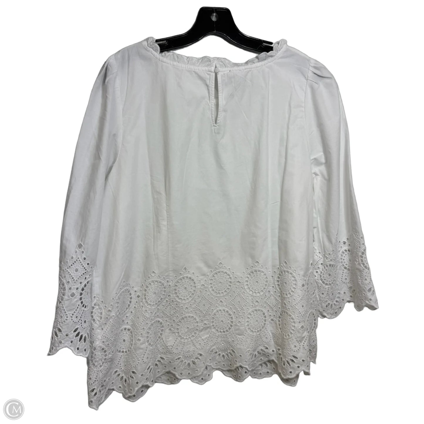 Top Long Sleeve By Talbots In White, Size: L
