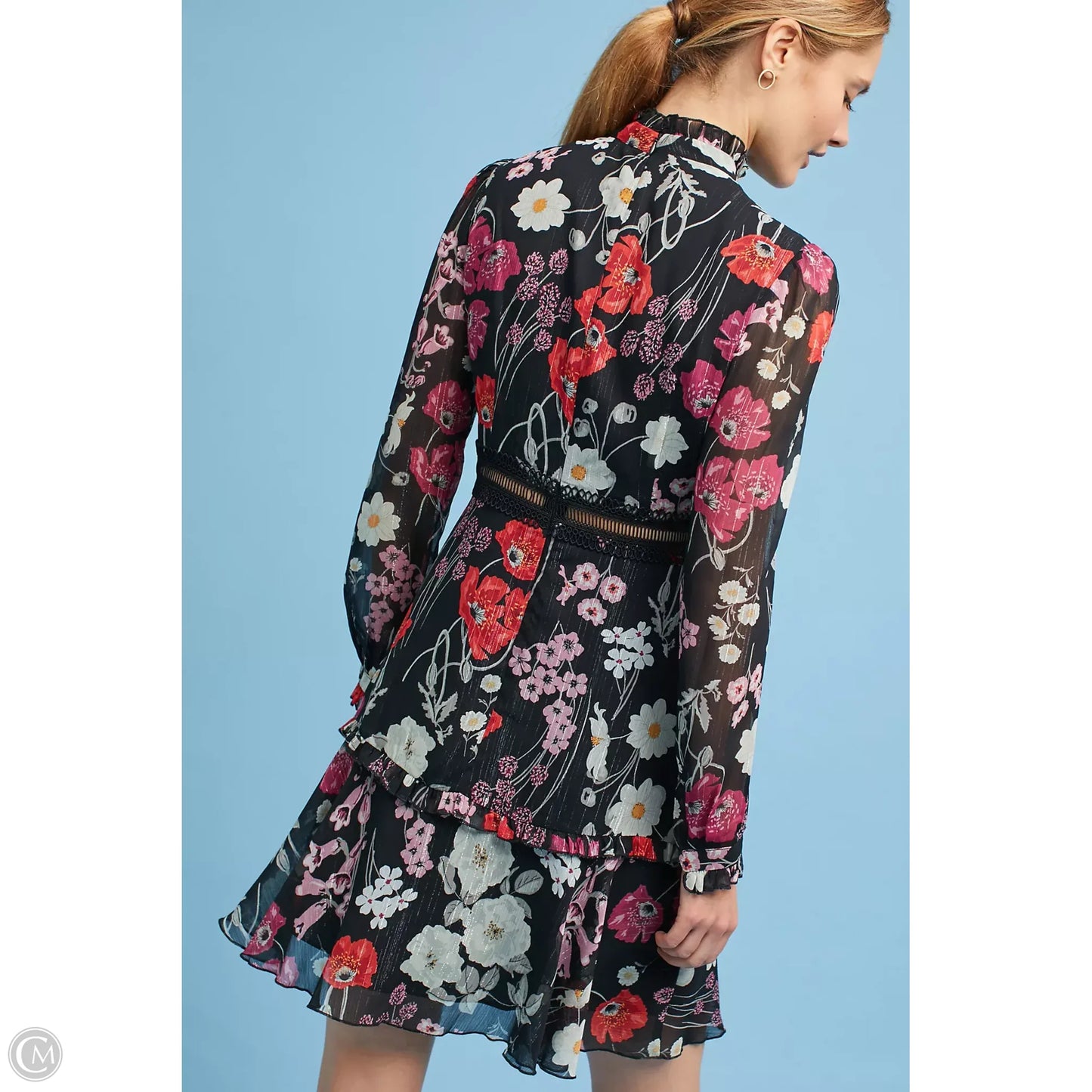Floral High-Neck Dress By Donna Morgan In Floral Print, Size: 12p