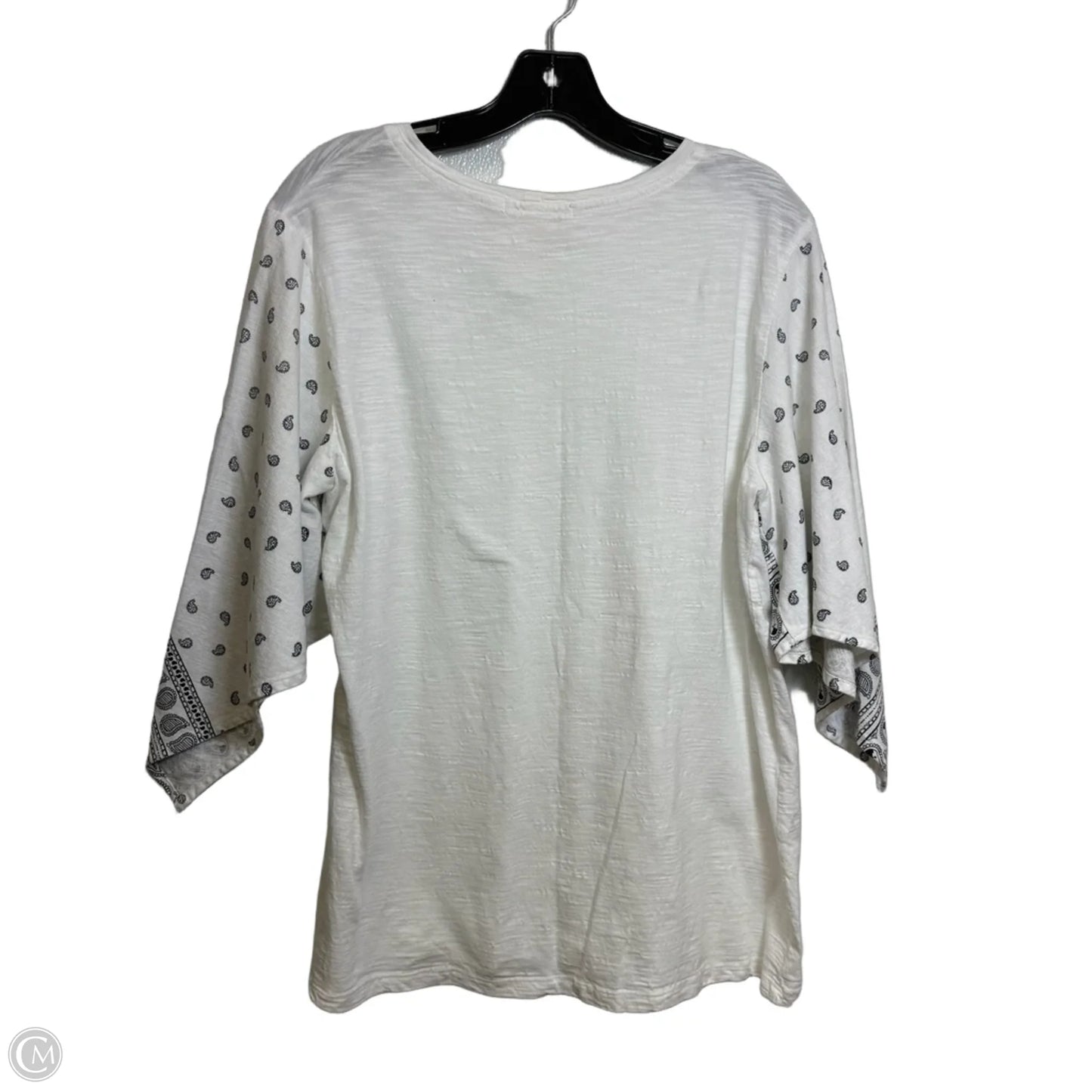 Top Long Sleeve By Studio West In White, Size: L
