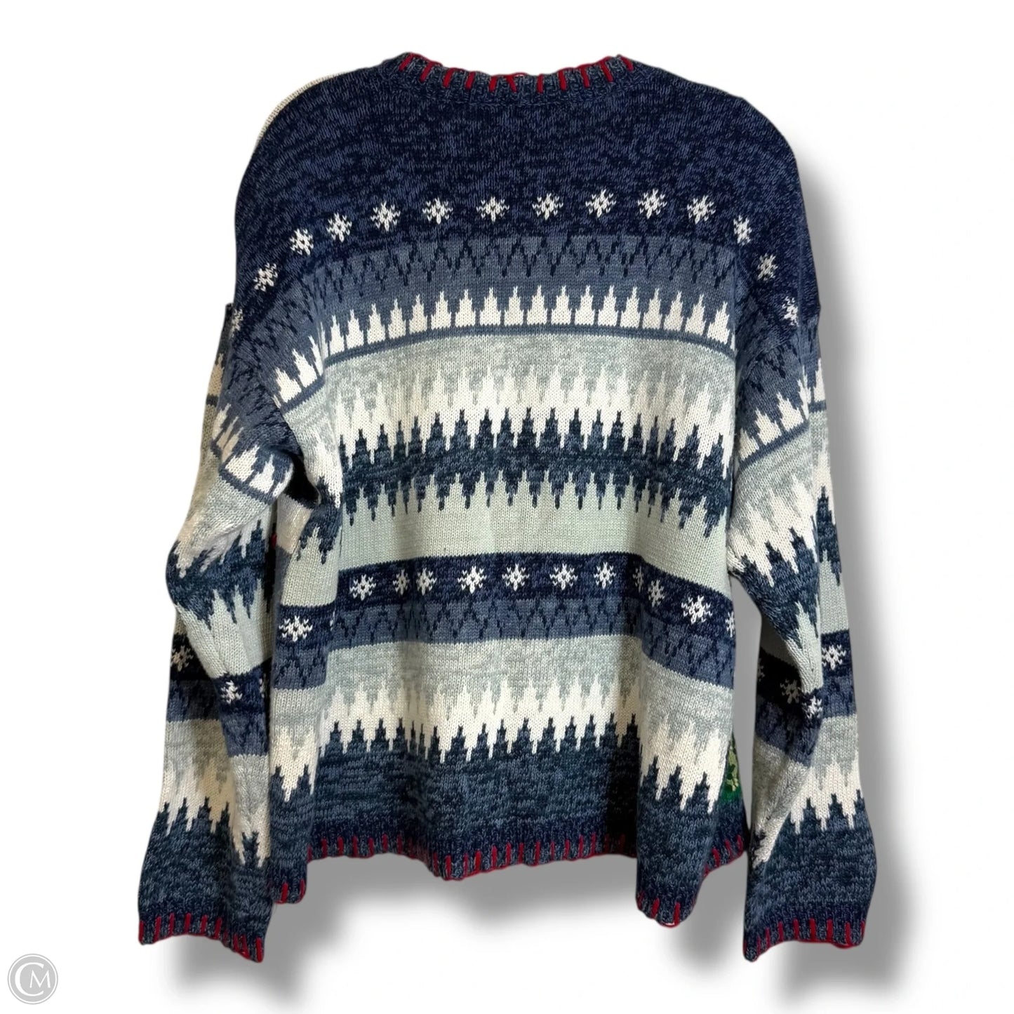 Holiday Christmas Sweater cardigan By Tiara In Multi-colored, Size: Xl