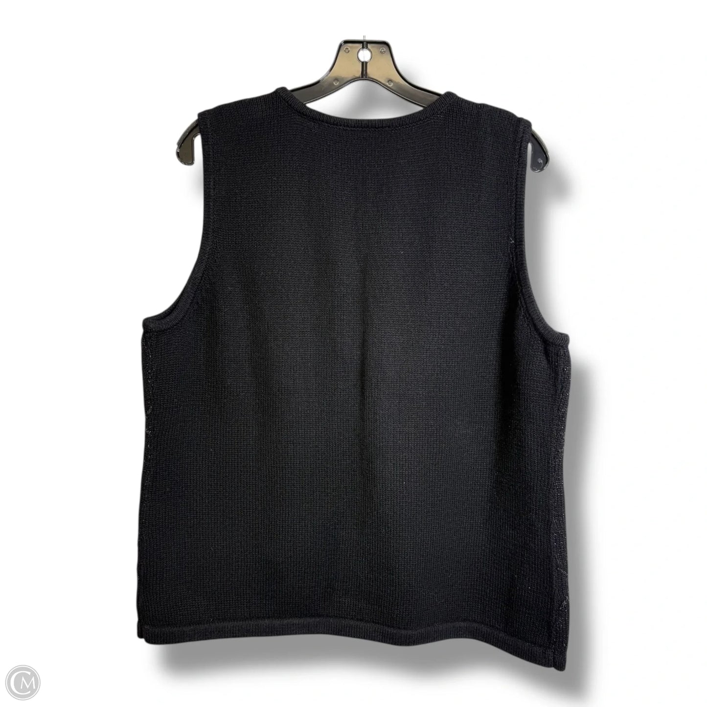 Christmas holiday Vest Sweater By Crazy Horse In Black, Size: Xl