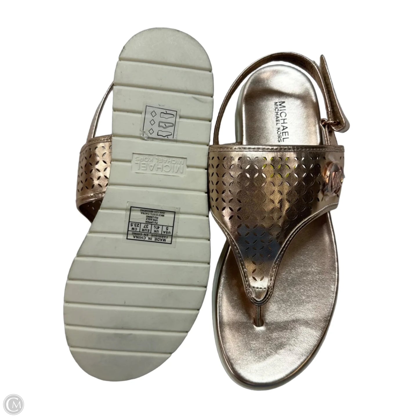 Sandals Flats By Michael By Michael Kors In Gold, Size: 5