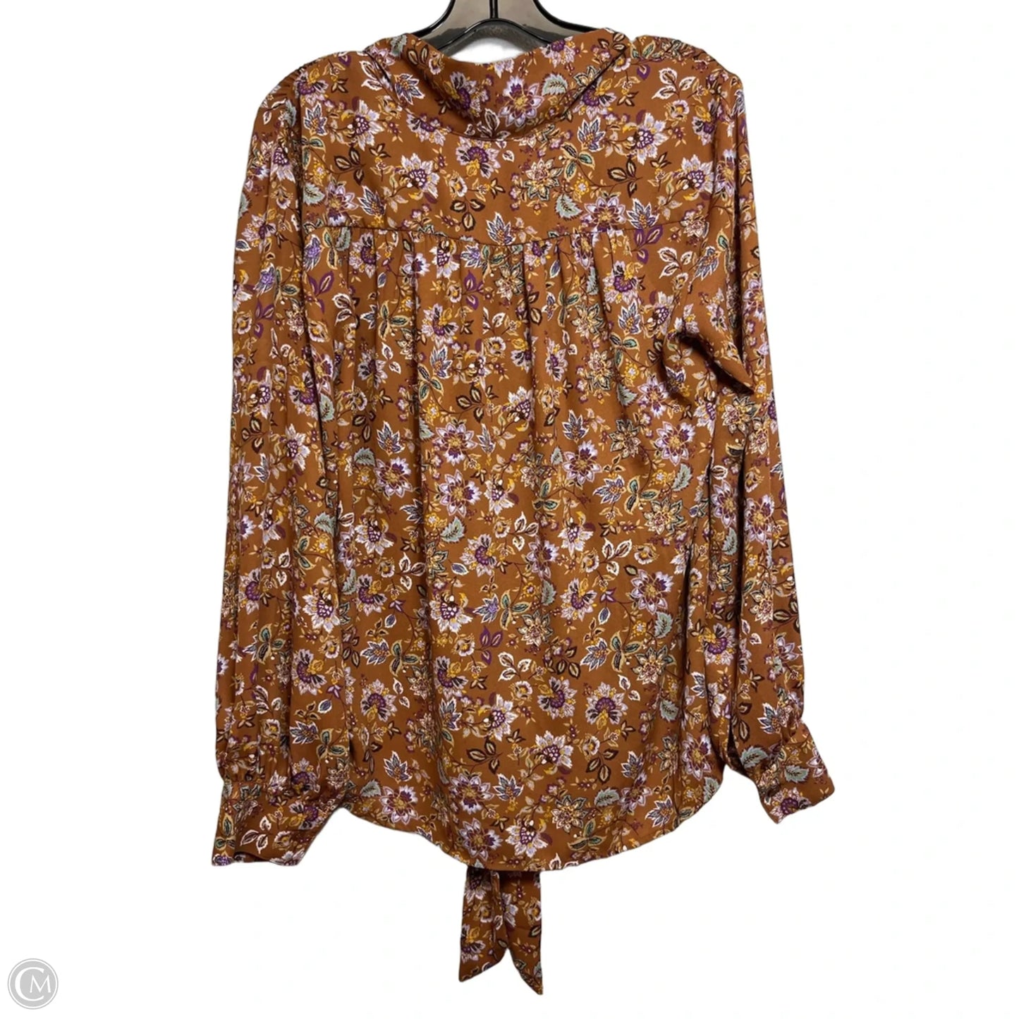 Top Long Sleeve By Loft In Brown & Purple, Size: M