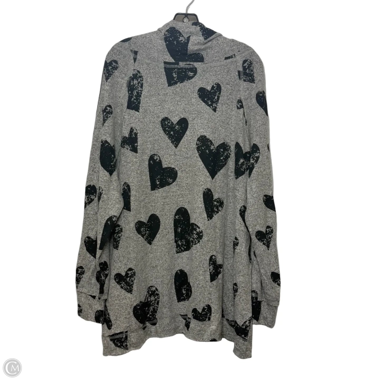 Top Long Sleeve By Chelsea And Theodore In Black & Grey, Size: 2x