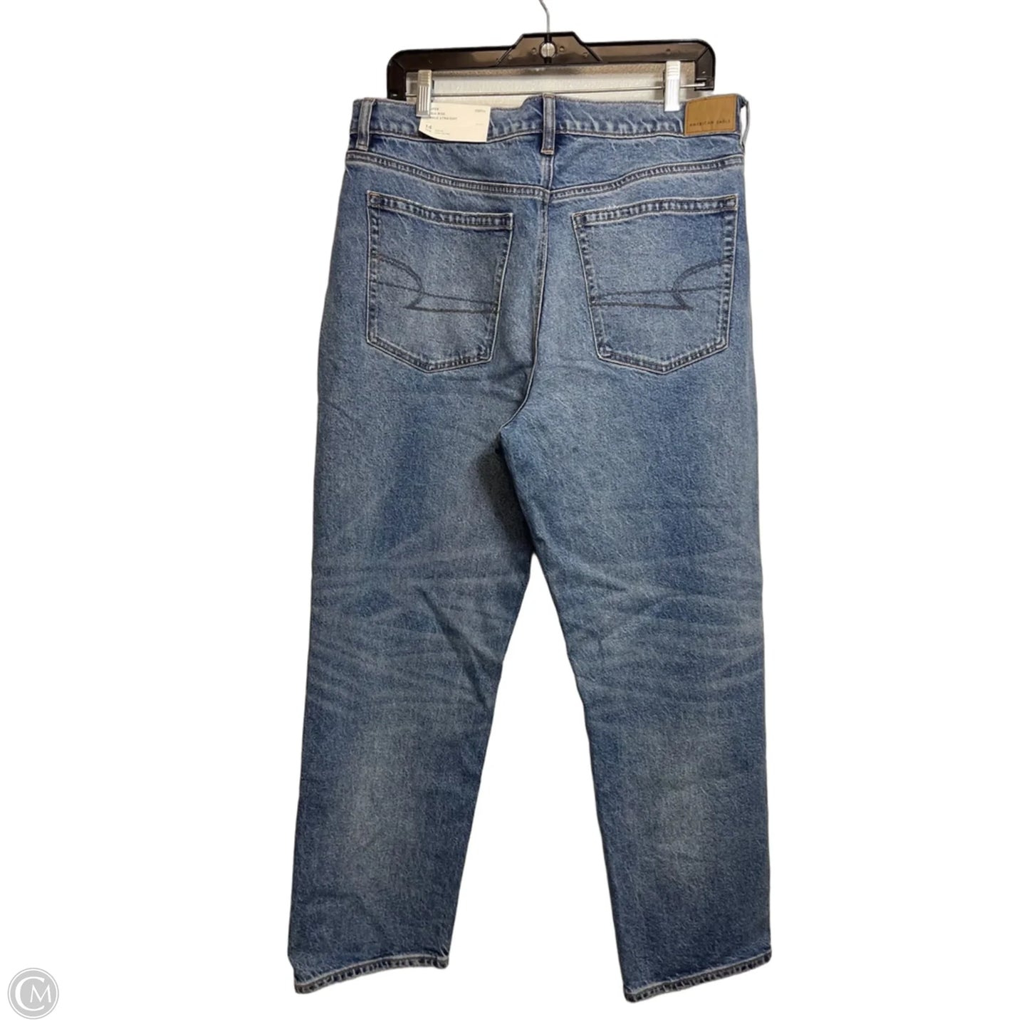 Jeans Straight By American Eagle In Blue Denim, Size: 14