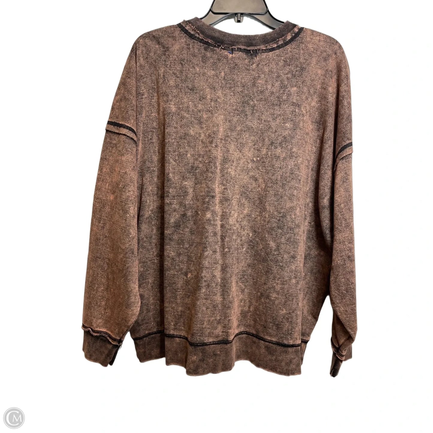 Sweatshirt Crewneck By Zenana In Brown, Size: 1x