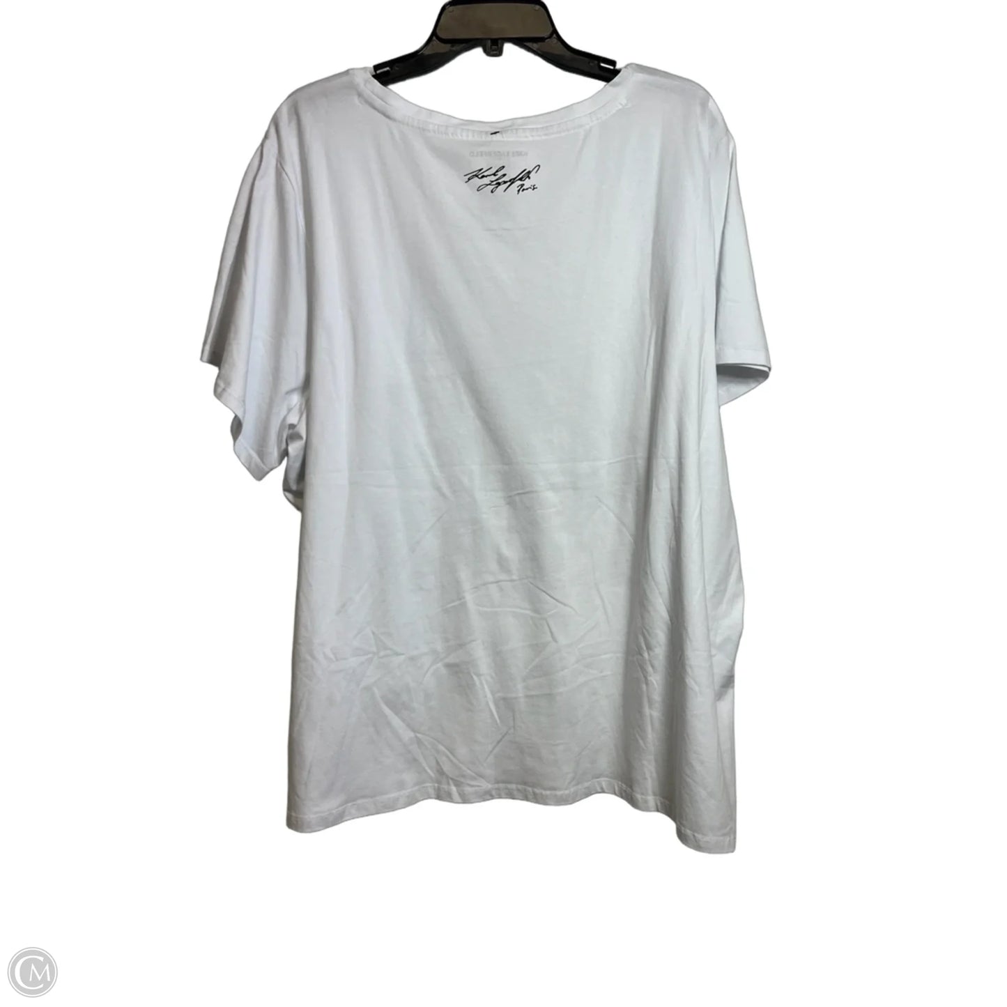 Top Short Sleeve Designer By Karl Lagerfeld In White, Size: 3x
