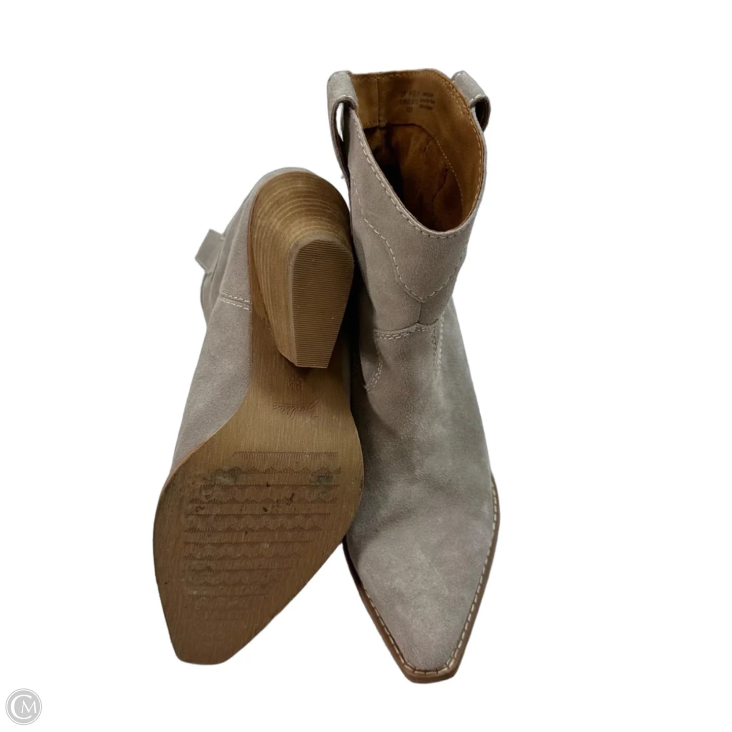 Boots Ankle Heels By Zodiac In Taupe, Size: 8.5