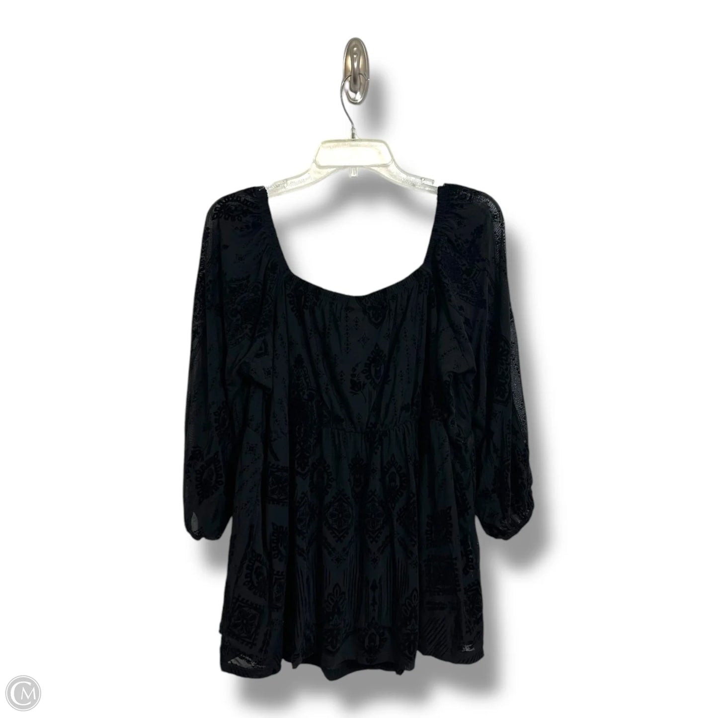 Top 3/4 Sleeve By Torrid In Black, Size: Xl