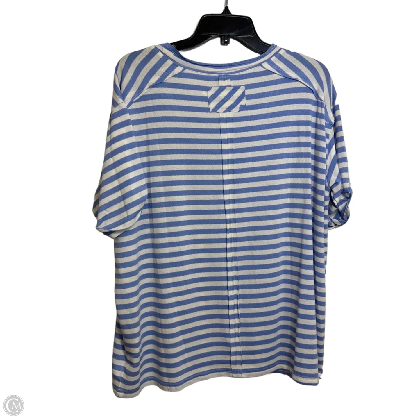 Top Short Sleeve By Pink Lily In Striped Pattern, Size: L