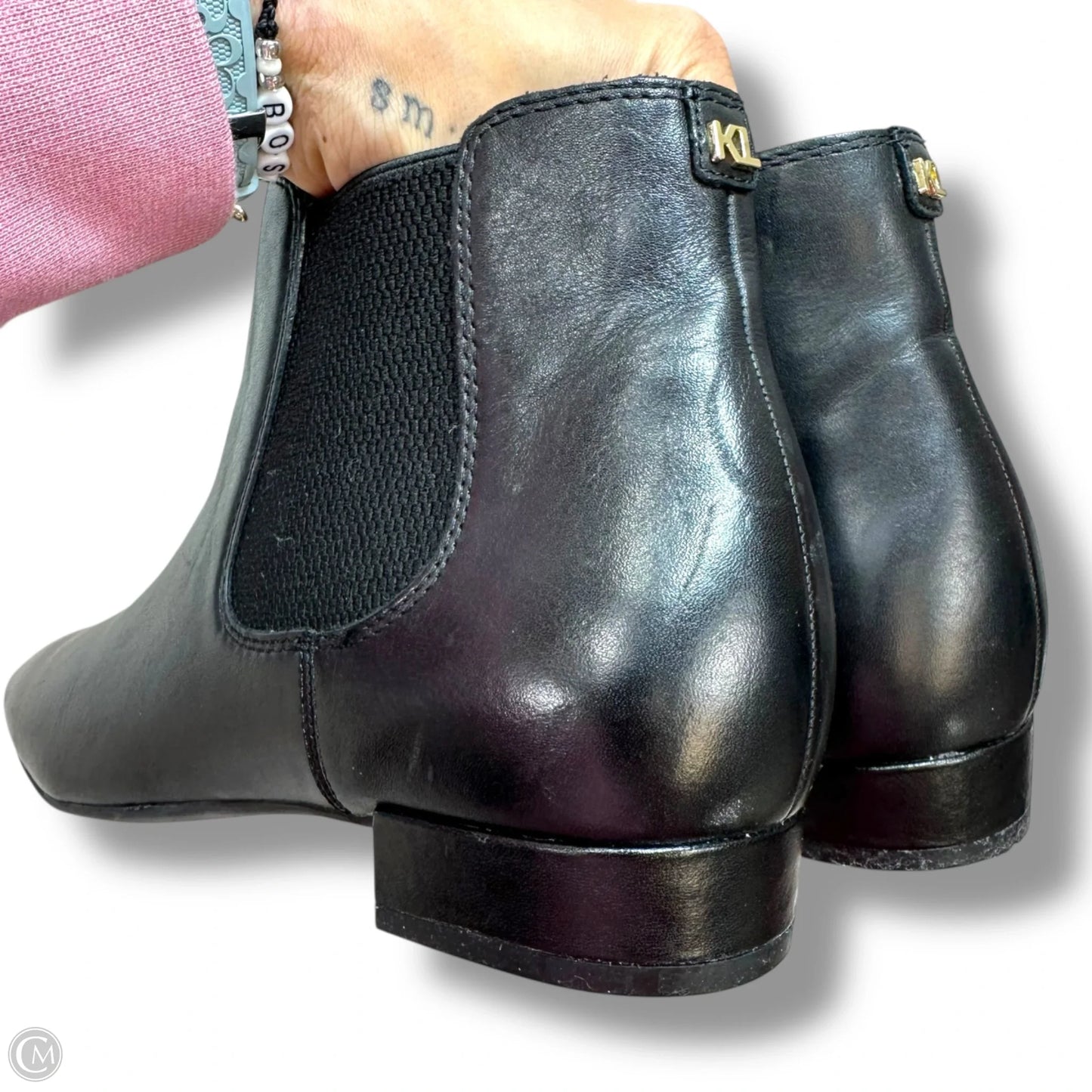 Boots Ankle Flats By Karl Lagerfeld In Black, Size: 8.5