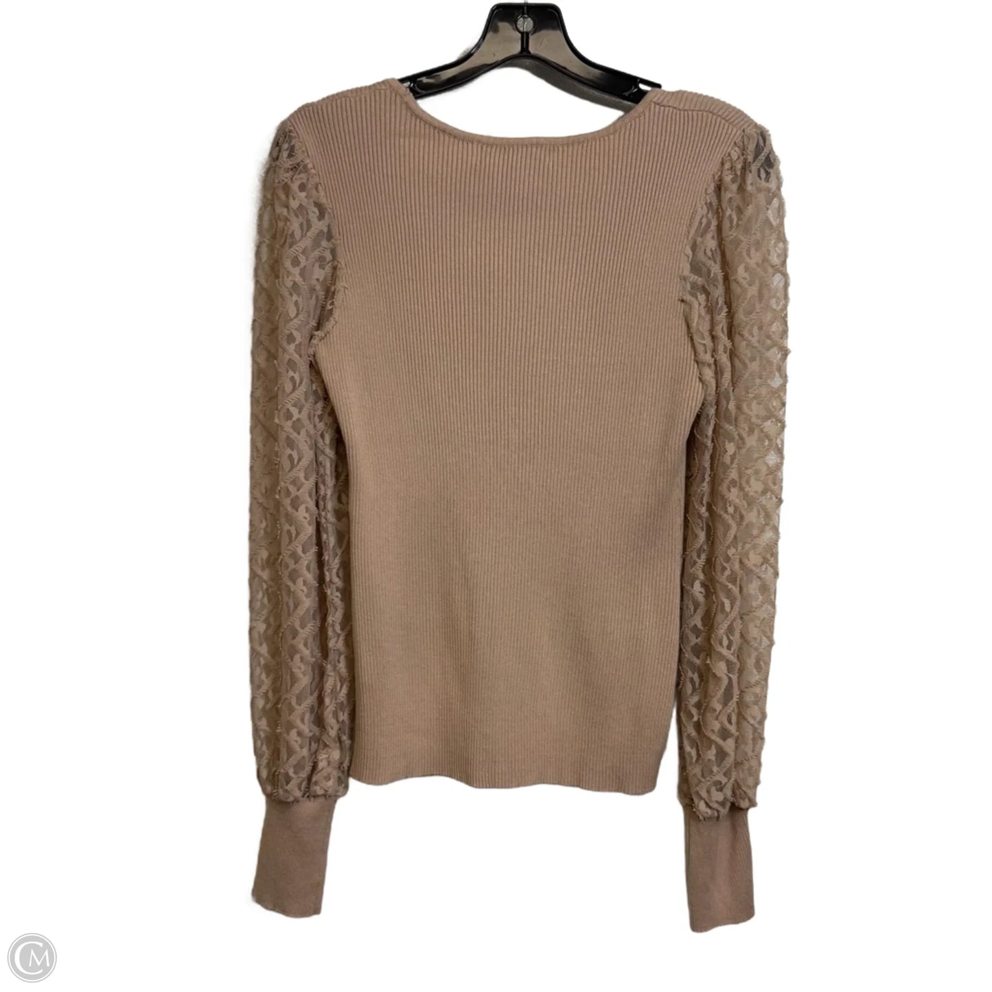 Top Long Sleeve By Absolutely Famous In Beige, Size: M