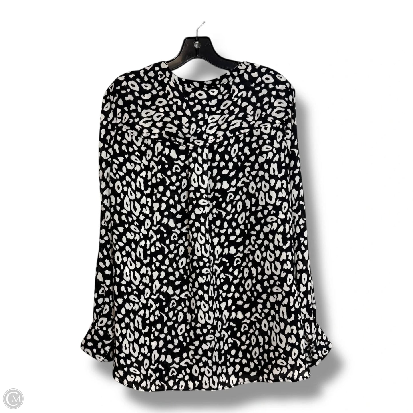 Top Long Sleeve By Apt 9 In Black & White, Size: Xxl
