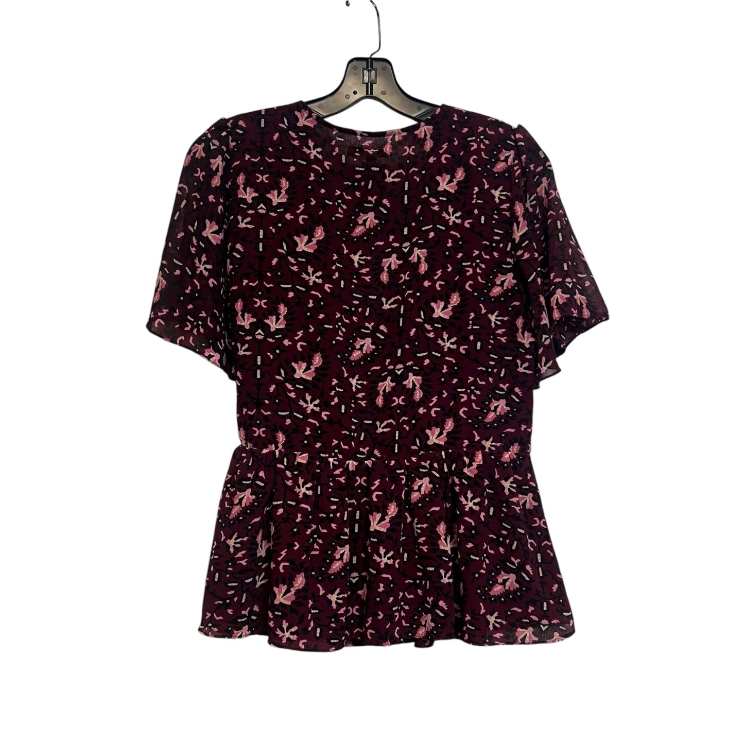 Top Short Sleeve By Clothes Mentor In Wine, Size: S