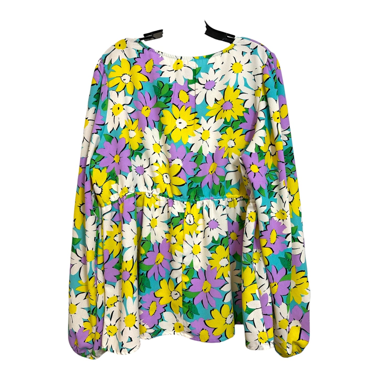 Top Long Sleeve By Bibi In Flowered, Size: Xl
