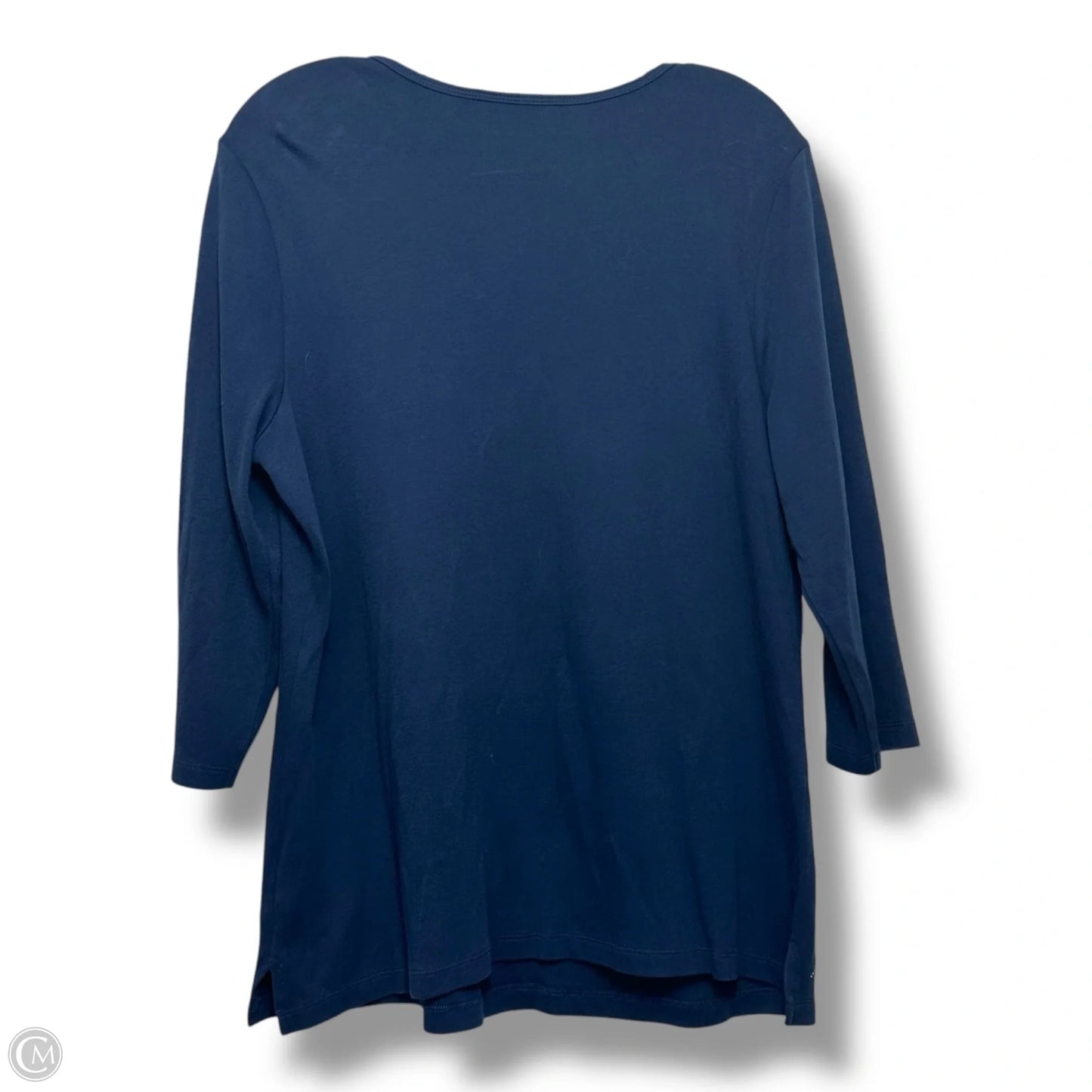 Top 3/4 Sleeve Basic By Quaker Factory In Navy, Size: L