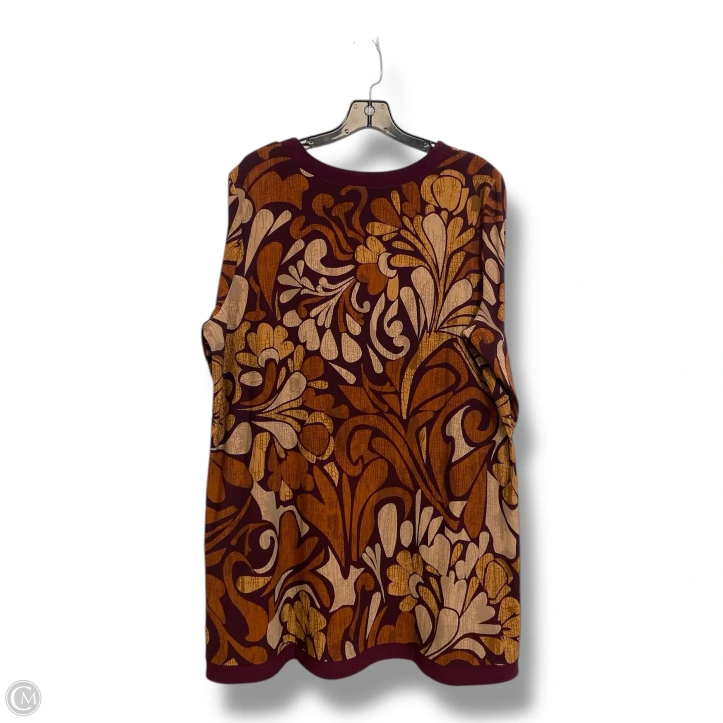 Tunic Long Sleeve By Dennis Basso Qvc In Brown, Size: Xl