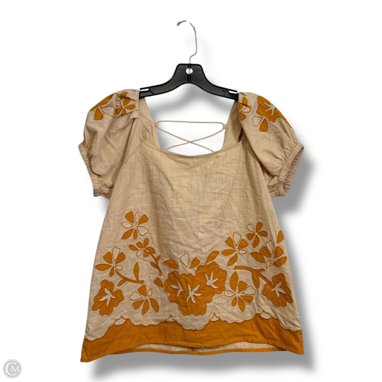 Top Short Sleeve By Madewell In Orange, Size: Xs