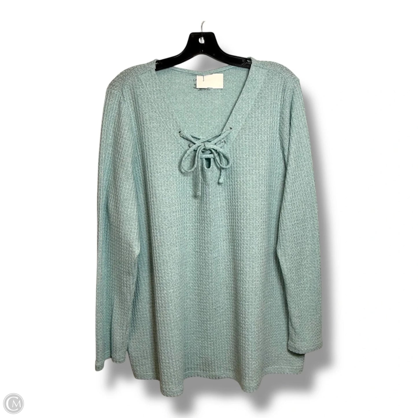 Top Long Sleeve Basic By Lane Bryant In Aqua, Size: 1x