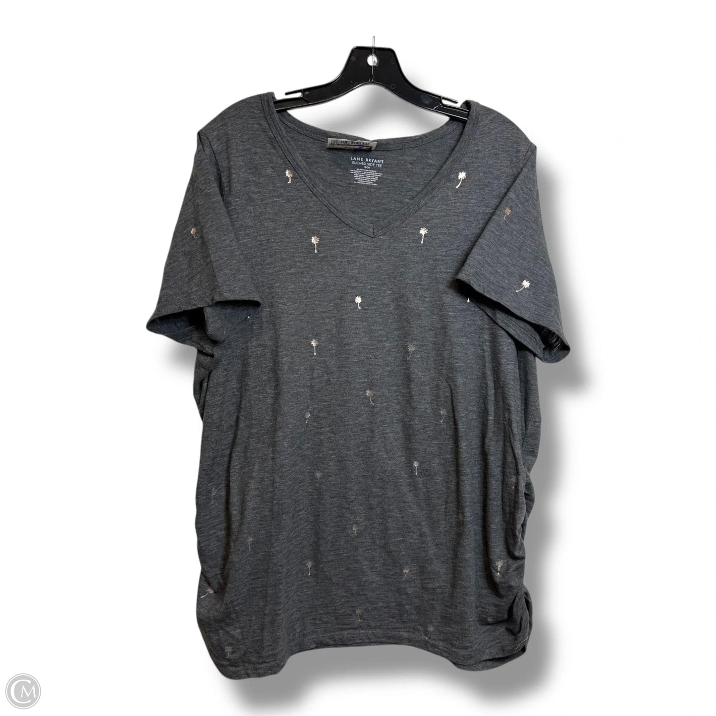 Top Short Sleeve Basic By Lane Bryant In Grey, Size: 1x