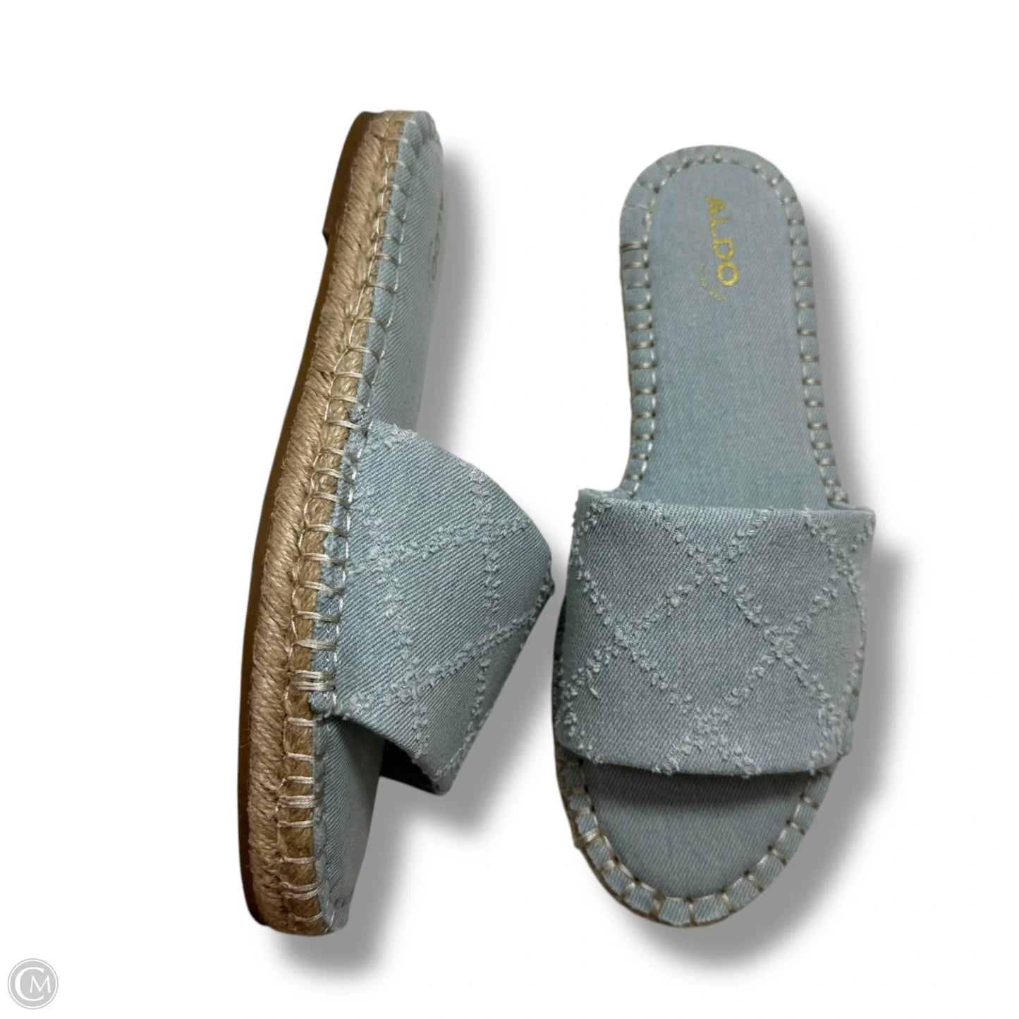 Sandals Flats By Aldo In Blue Denim, Size: 7.5