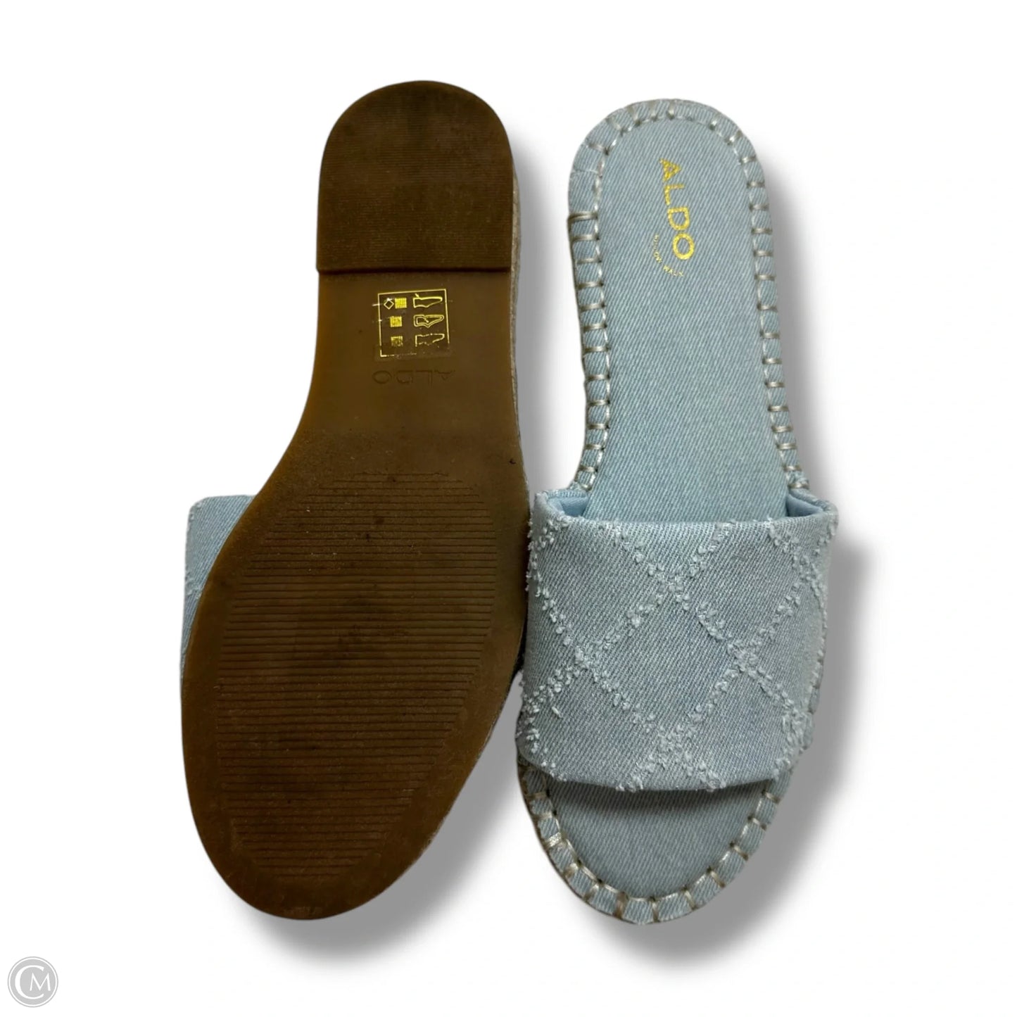 Sandals Flats By Aldo In Blue Denim, Size: 7.5