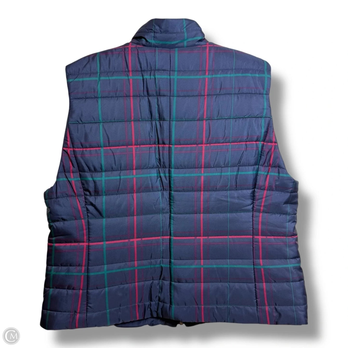 Vest Puffer & Quilted By Loft In Plaid Pattern, Size: Xl