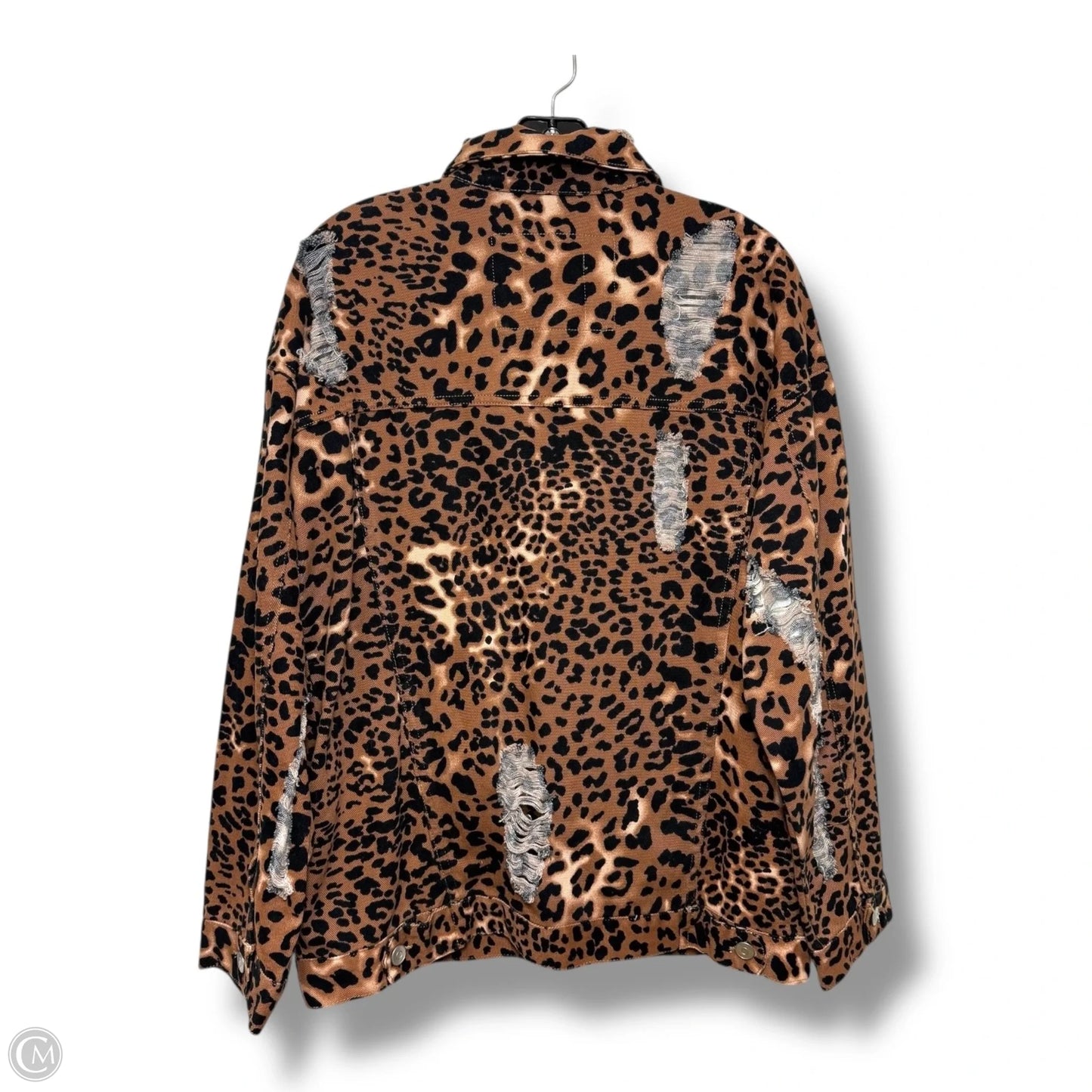 Jacket Denim By Fantastic Fawn In Animal Print, Size: S