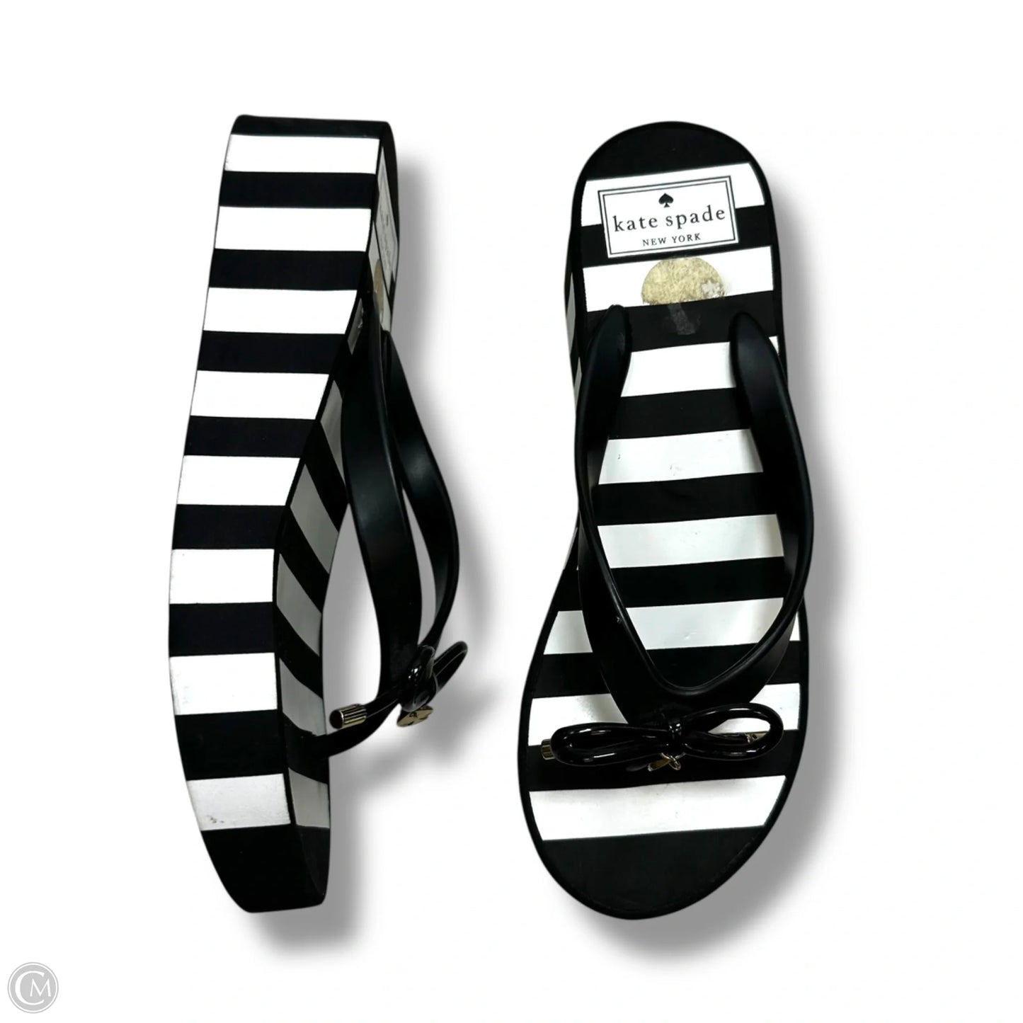 Sandals Designer By Kate Spade In Striped Pattern, Size: 7