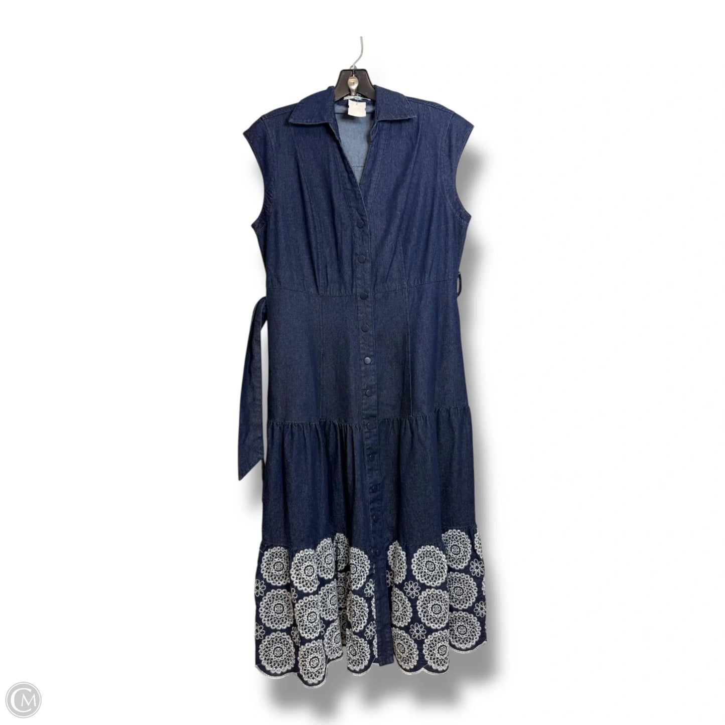 Dress Casual Midi By Solitaire In Blue Denim, Size: S
