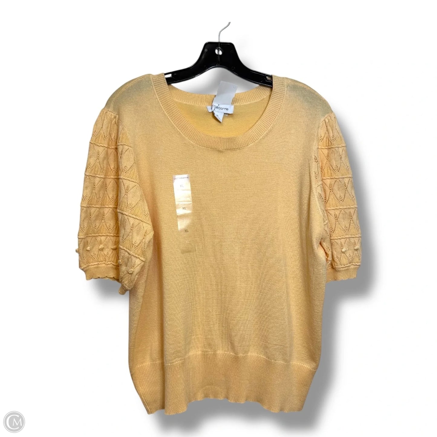 Top Short Sleeve By Liz Claiborne In Peach, Size: Xl