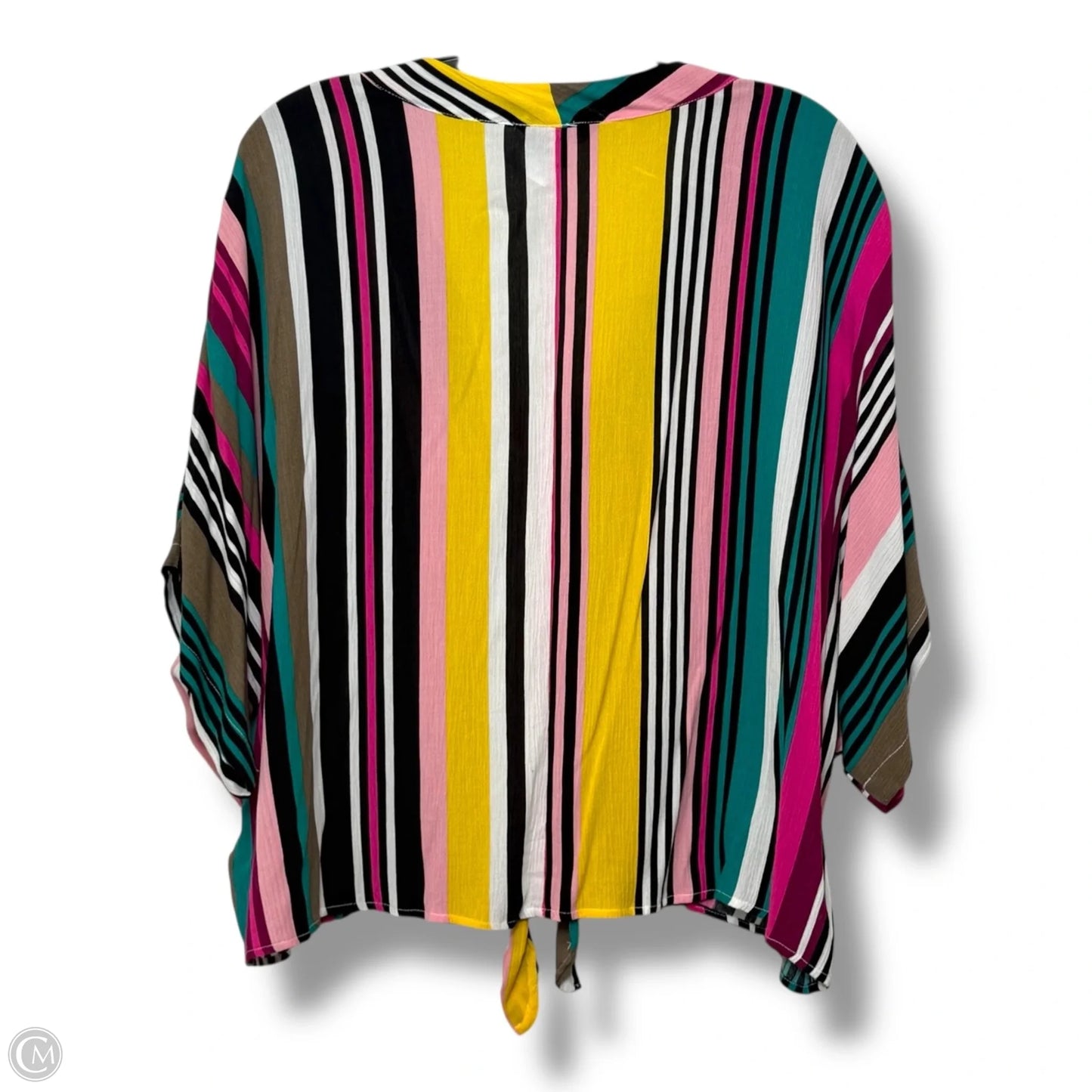 Top Short Sleeve By Express In Striped Pattern, Size: M