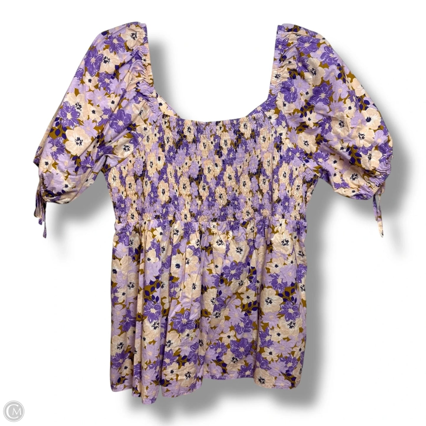 Top Short Sleeve By Oddi In Purple, Size: 1x
