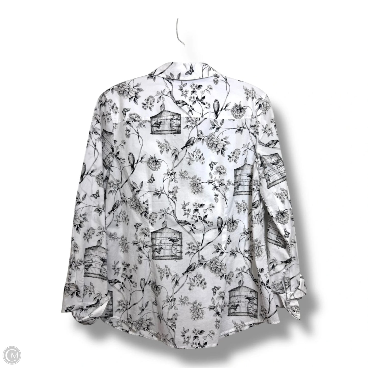 Blouse Long Sleeve By Talbots In Black & White, Size: M