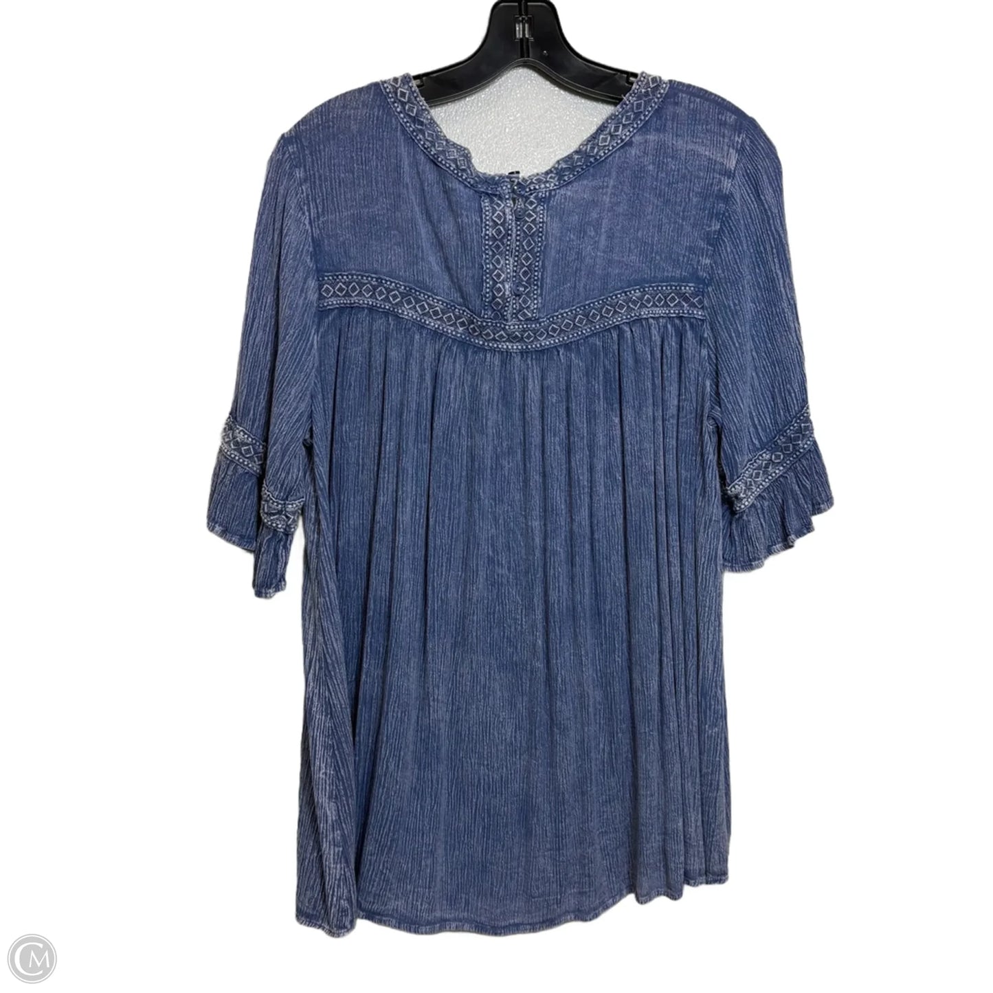 Top Short Sleeve By Easel In Blue, Size: S